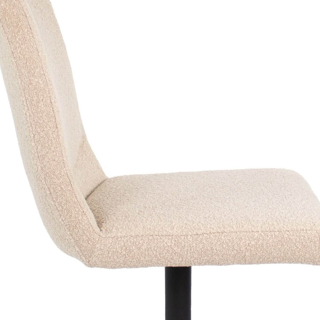 Fauteuil Pivotant Bouclé Beige Confort Moderne | LUMA - Designix