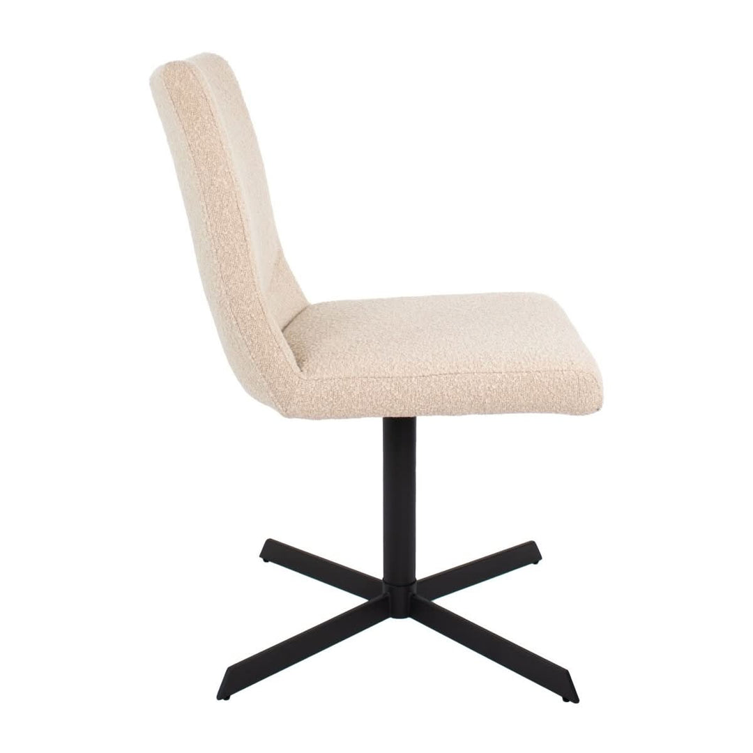 Fauteuil Pivotant Bouclé Beige Confort Moderne | LUMA - Designix