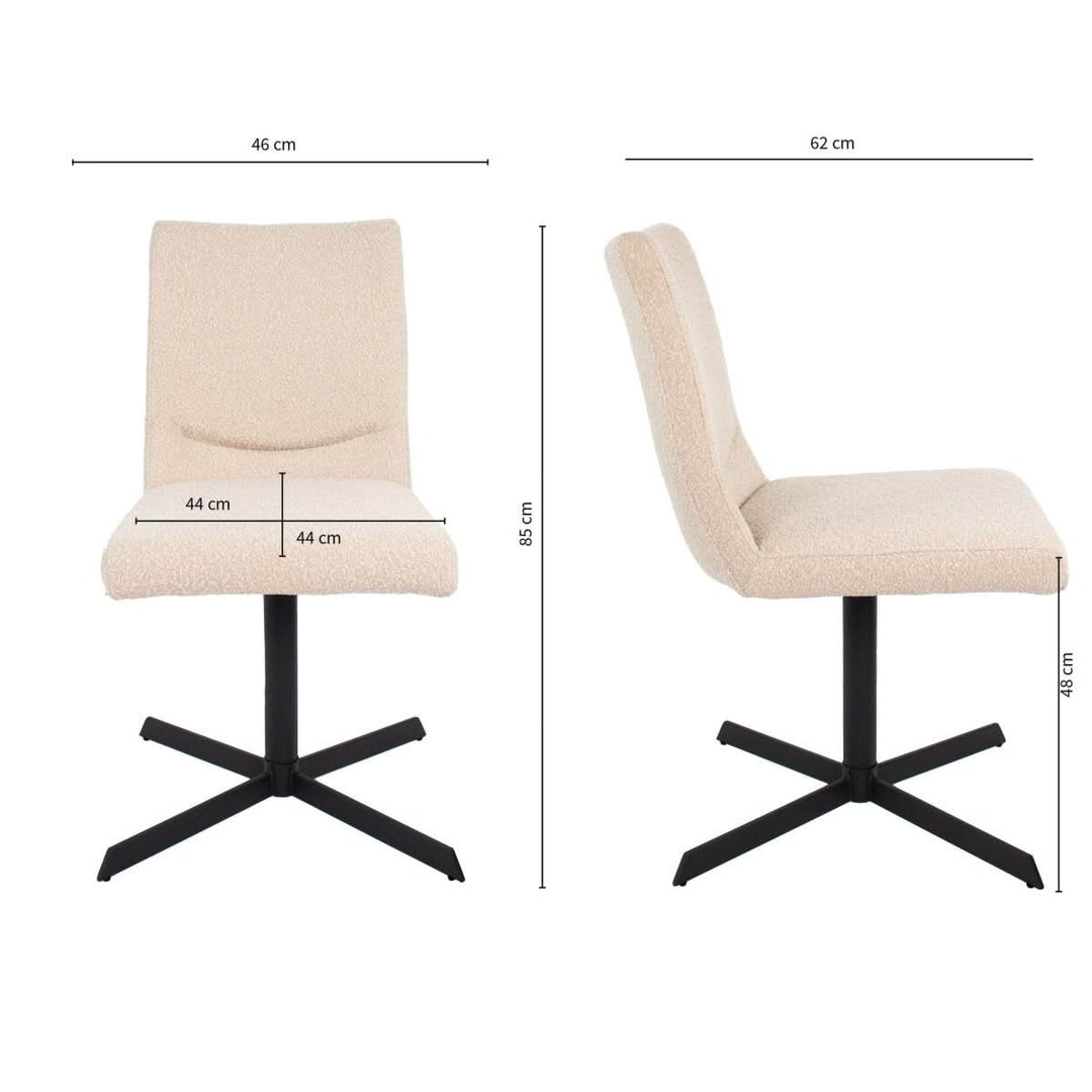 Fauteuil Pivotant Bouclé Beige Confort Moderne | LUMA - Designix