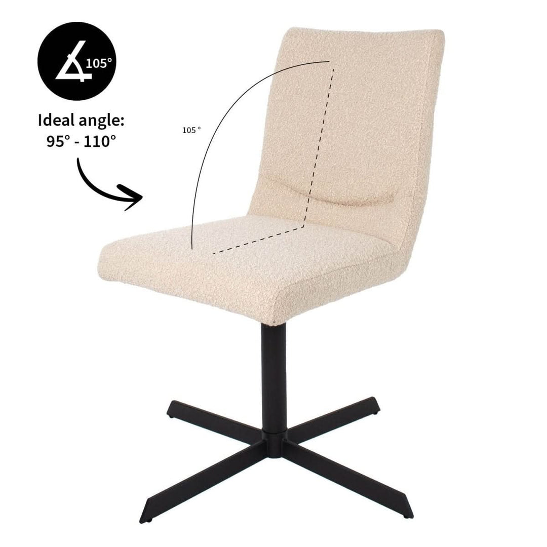 Fauteuil Pivotant Bouclé Beige Confort Moderne | LUMA - Designix