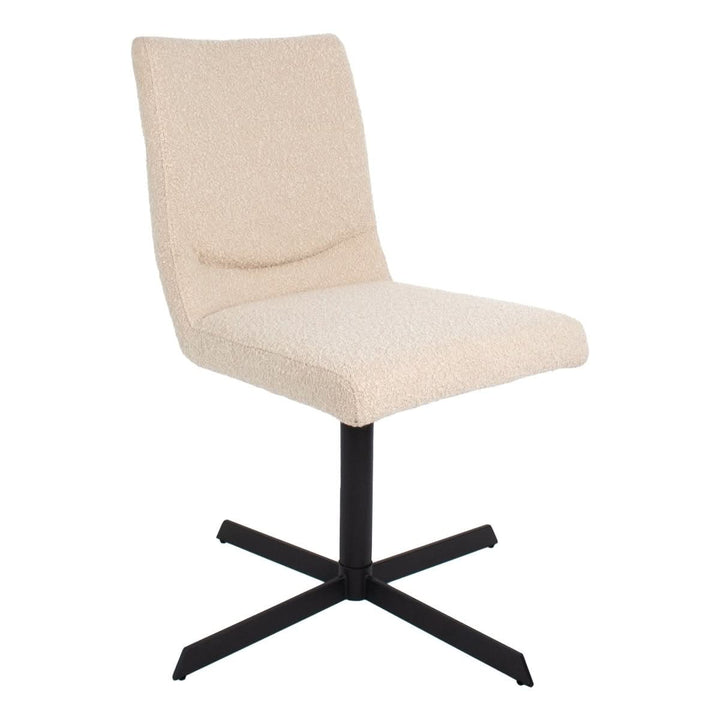 Fauteuil Pivotant Bouclé Beige Confort Moderne | LUMA - Designix