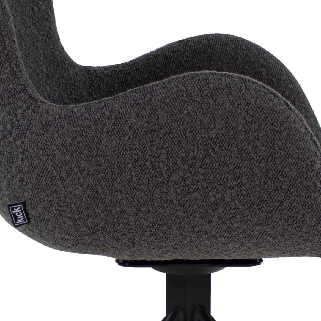 Fauteuil Pivotant Bouclé Confort Haut de Gamme Gris Foncé | ELARA - Designix