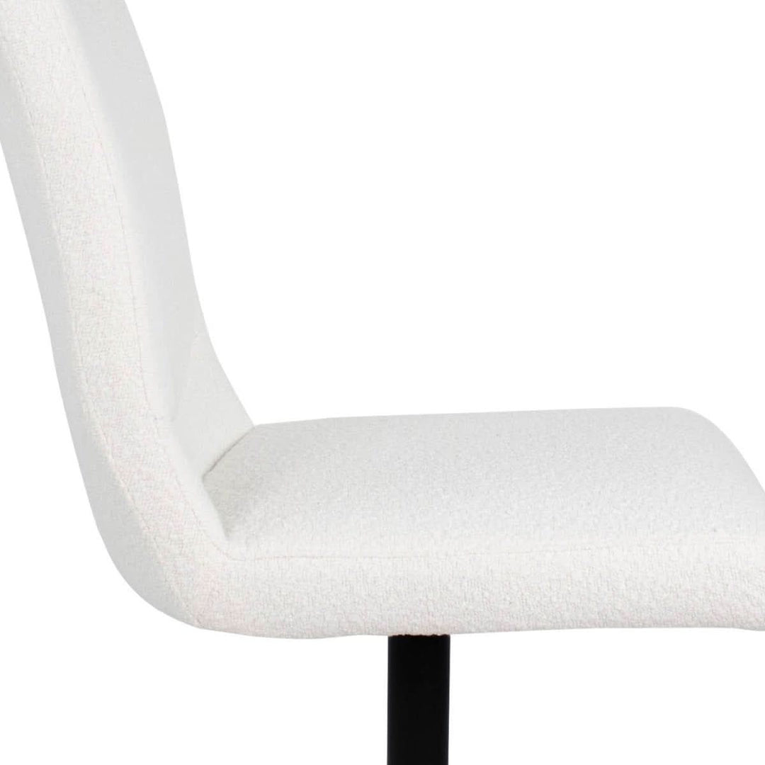Fauteuil Pivotant Bouclé Design Contemporain Blanc | LUMA - Designix