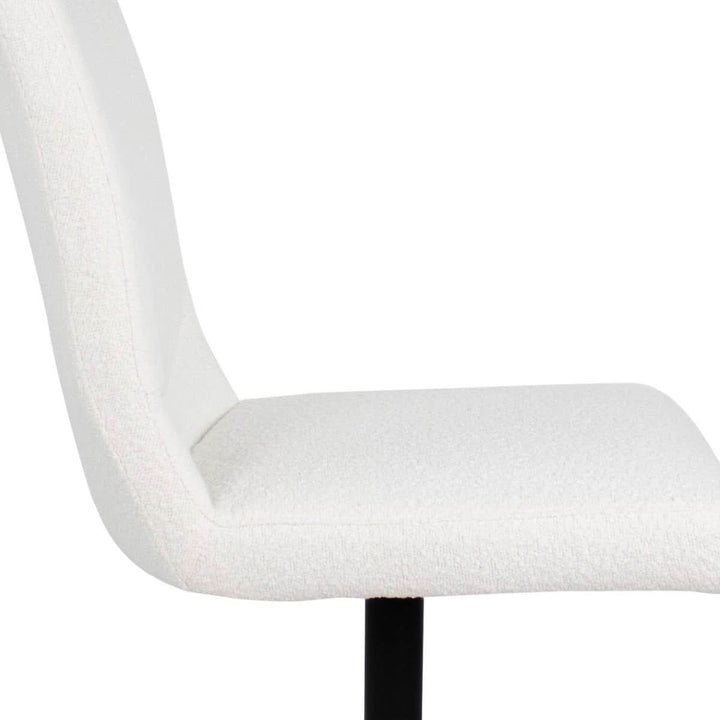 Fauteuil Pivotant Bouclé Design Contemporain Blanc | LUMA - Designix
