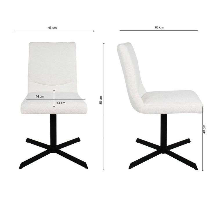 Fauteuil Pivotant Bouclé Design Contemporain Blanc | LUMA - Designix