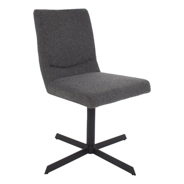 Fauteuil Pivotant Bouclé Gris Foncé Design Moderne | ARYL