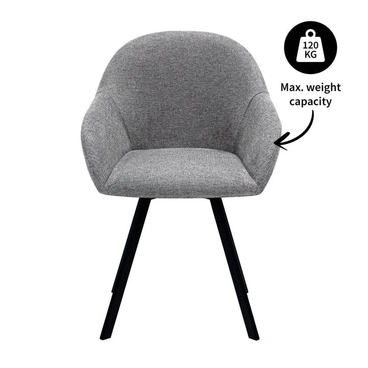 Fauteuil Pivotant Confort Gris Foncé Velours Moderne | OLAF - Designix