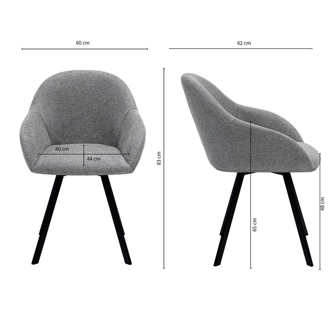 Fauteuil Pivotant Confort Gris Foncé Velours Moderne | OLAF - Designix