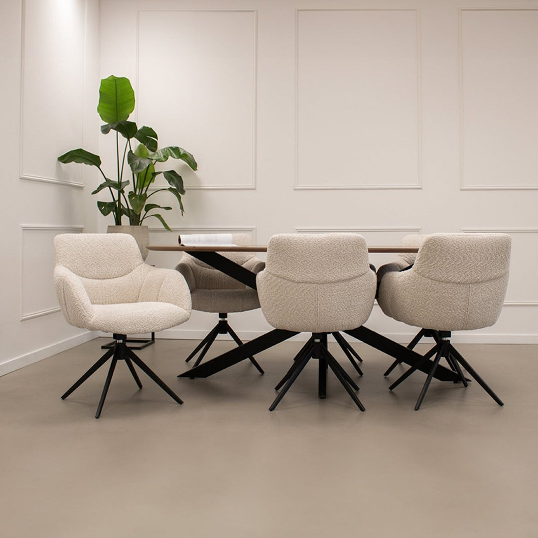 Fauteuil Pivotant Gris Foncé Bouclé Confort | ZEVO - Designix