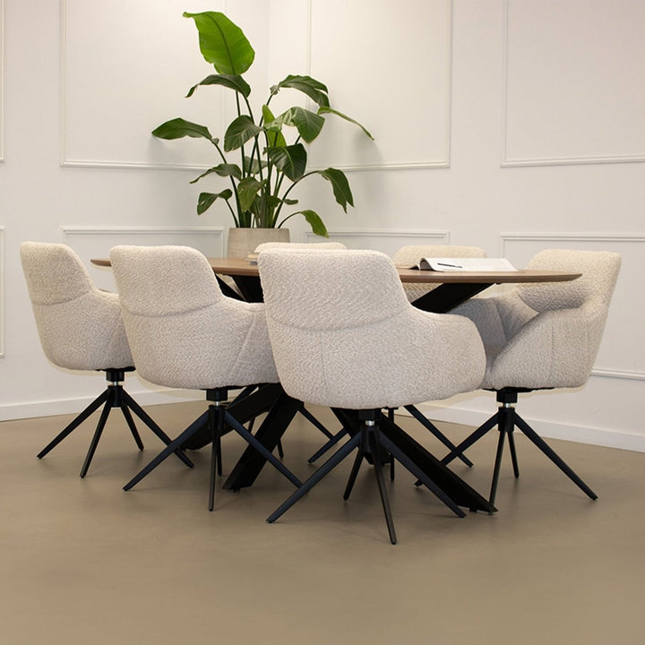 Fauteuil Pivotant Gris Foncé Bouclé Confort | ZEVO - Designix