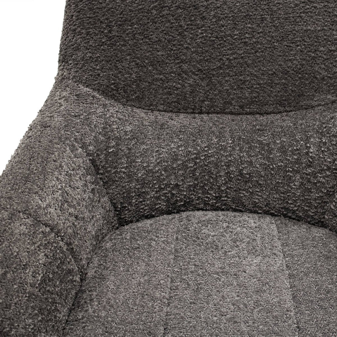 Fauteuil Pivotant Gris Foncé Bouclé Confort | ZEVO - Designix
