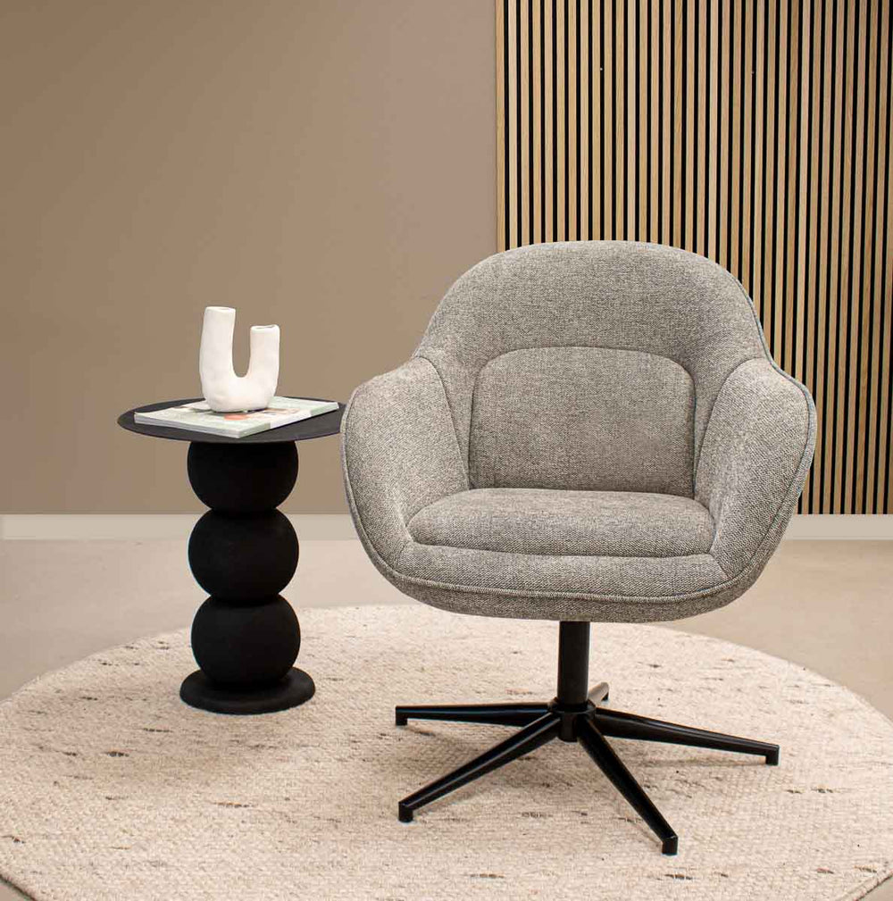 Fauteuil Pivotant Gris Foncé, Confort et Soutien Lombaire | LUXA - Designix
