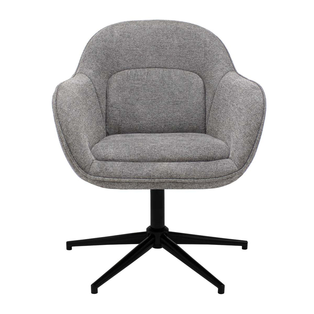 Fauteuil Pivotant Gris Foncé, Tissu Texturé, Assise Et Dossier Rembourrés | LUXA - Designix