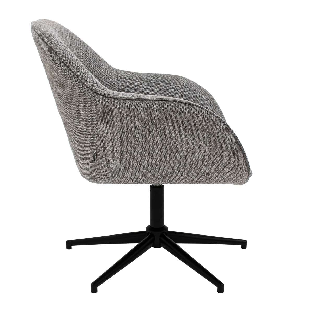 Fauteuil Pivotant Gris Foncé, Tissu Texturé, Assise Et Dossier Rembourrés | LUXA - Designix