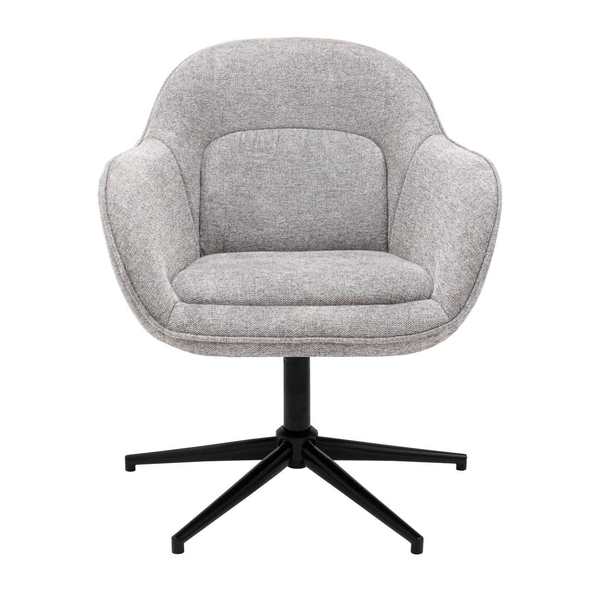 Fauteuil Pivotant Gris Texturé Confortable Avec Rembourrage Doux | VELA - Designix