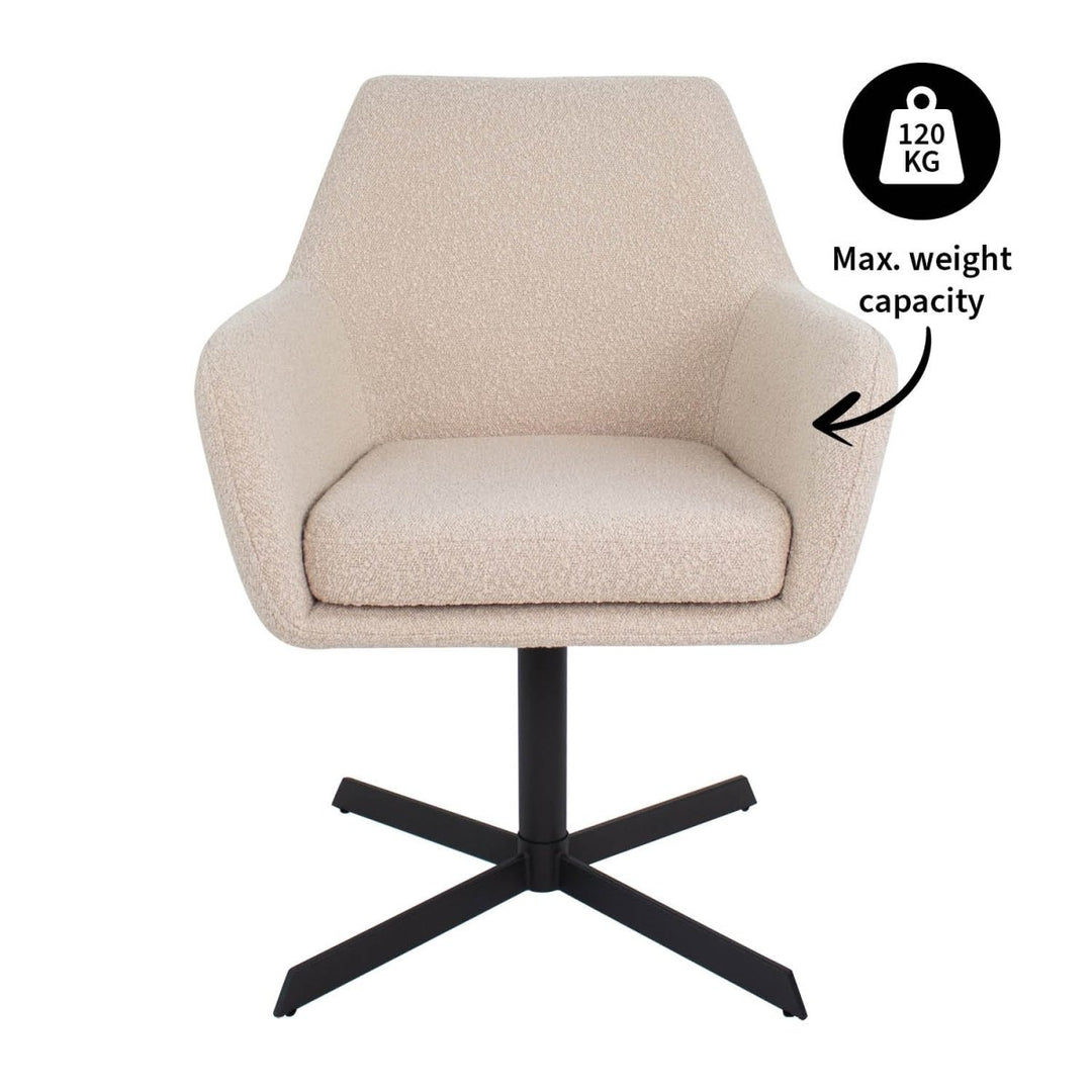 Fauteuil pivotant Kick Viktor Boucle - Beige - Designix