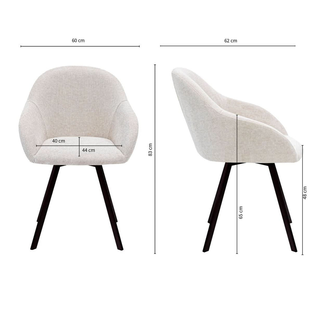 Fauteuil Pivotant Olof Champagne, Tissu Texturé et Assise Rembourrée | LUXA - Designix