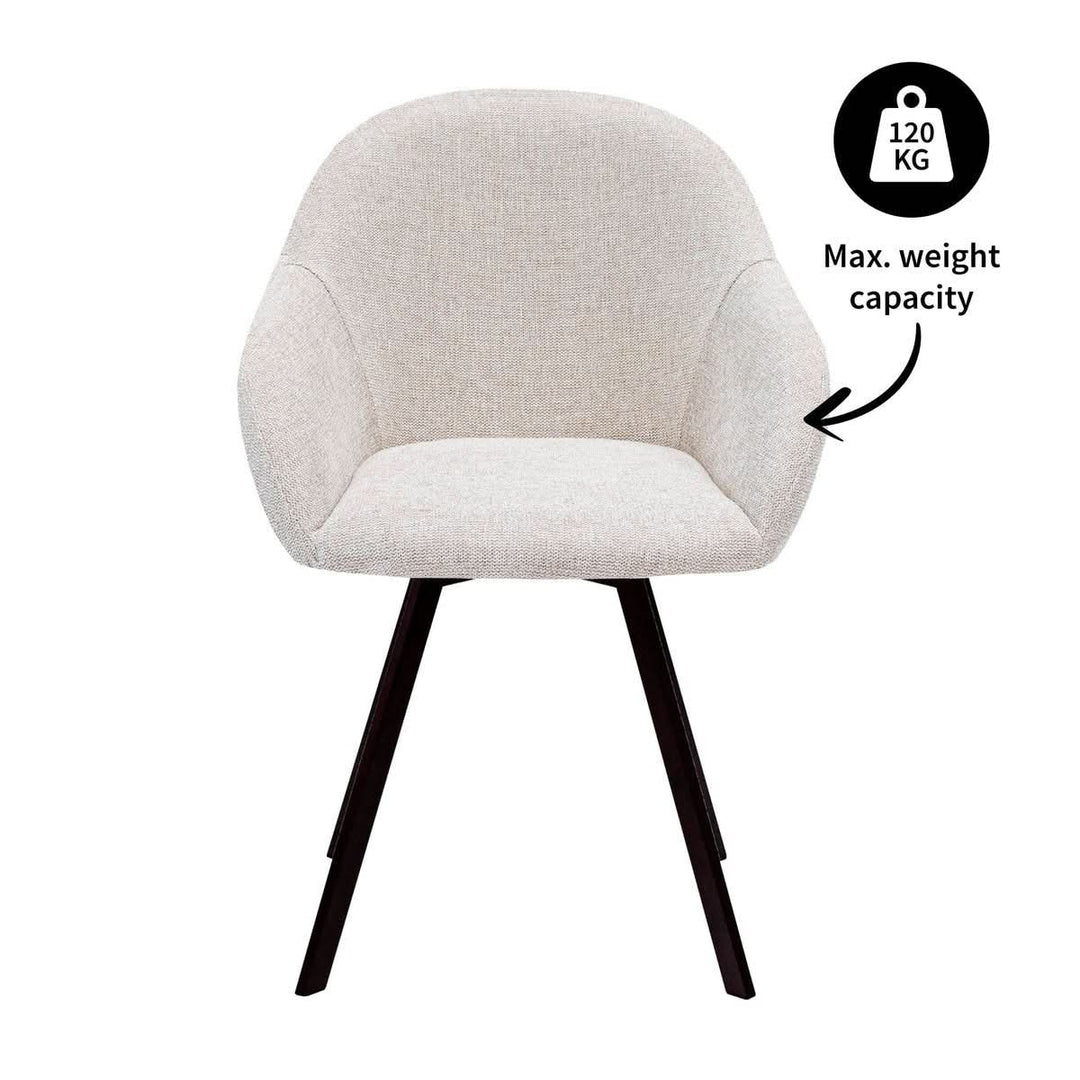 Fauteuil Pivotant Olof Champagne, Tissu Texturé et Assise Rembourrée | LUXA - Designix