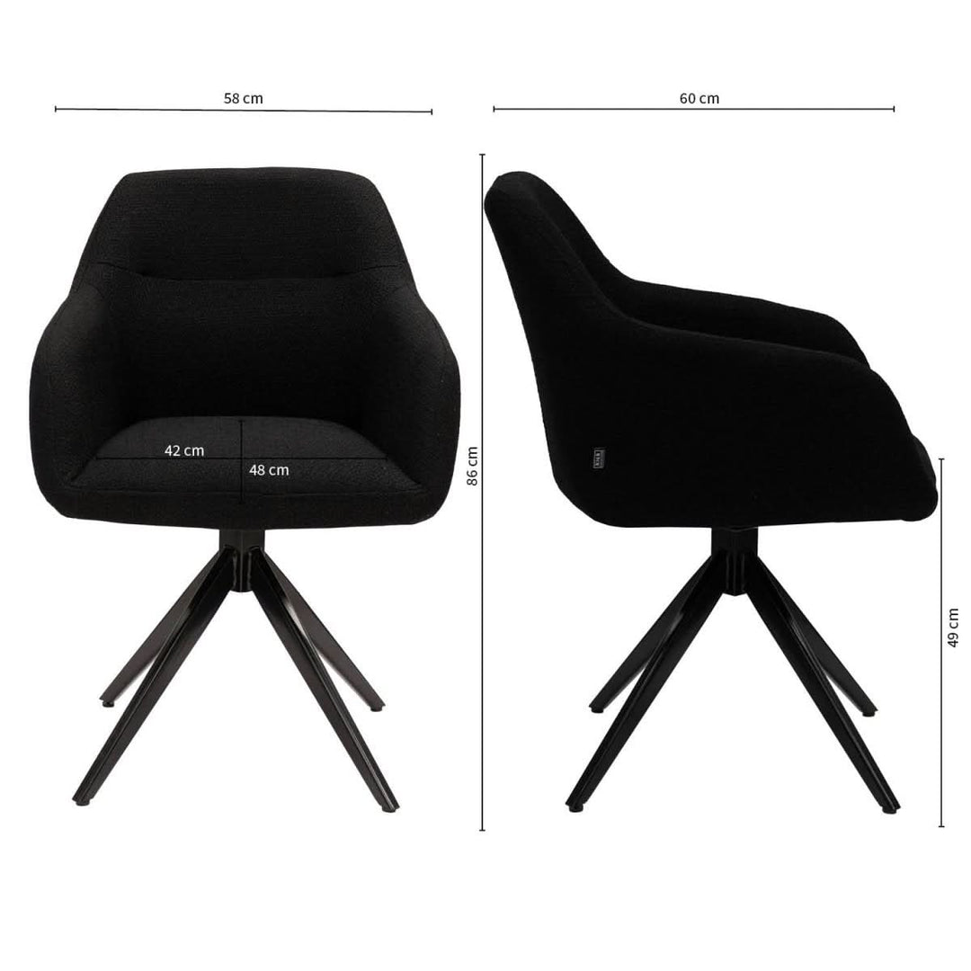 Fauteuil Pivotant Ravi Noir Et Très Confortable | JIRA - Designix