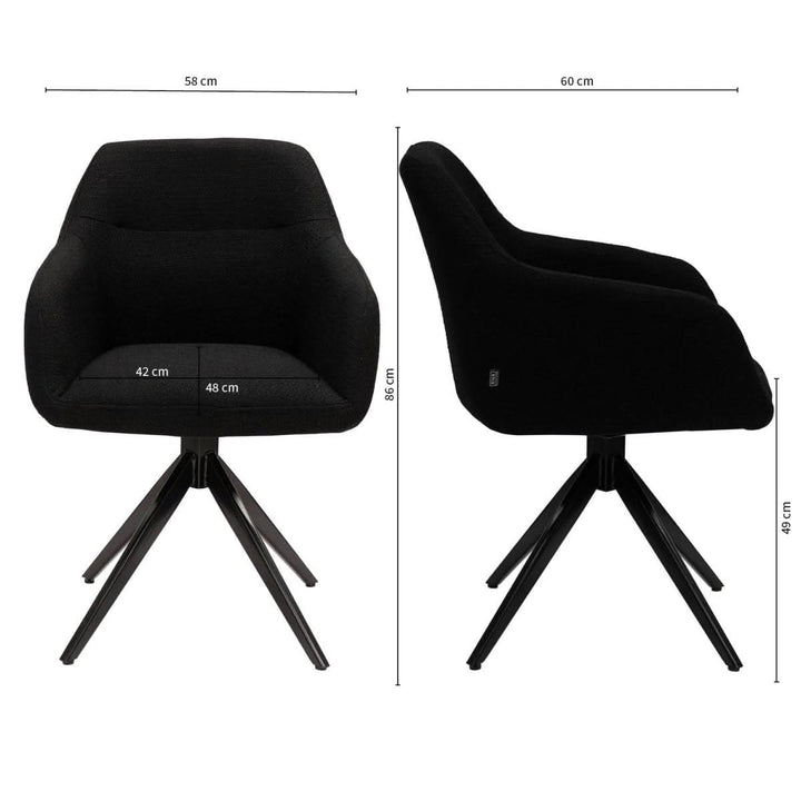 Fauteuil Pivotant Ravi Noir Et Très Confortable | JIRA - Designix