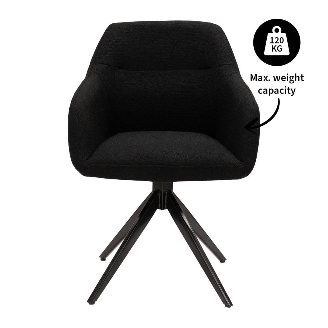 Fauteuil Pivotant Ravi Noir Et Très Confortable | JIRA - Designix