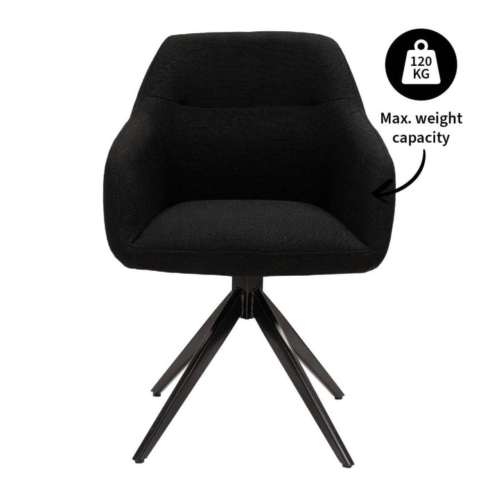 Fauteuil Pivotant Ravi Noir Et Très Confortable | JIRA - Designix