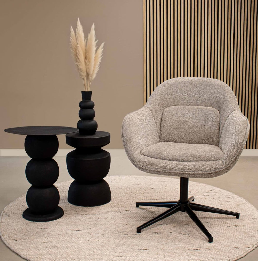 Fauteuil Pivotant Taupe Confortable Et Design Pour Salon | LUXA - Designix
