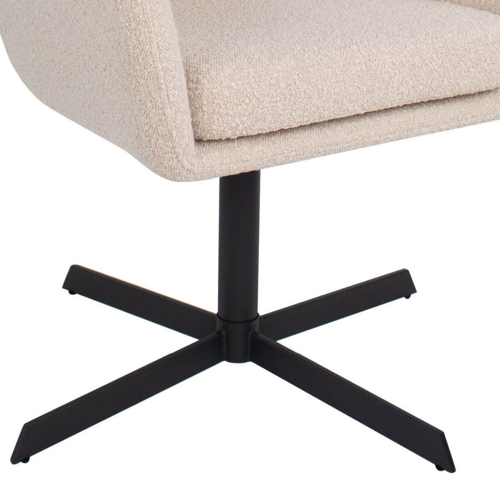 Fauteuil Pivotant Viktor Boucle Beige Avec Accoudoirs Confortables | LUMA - Designix
