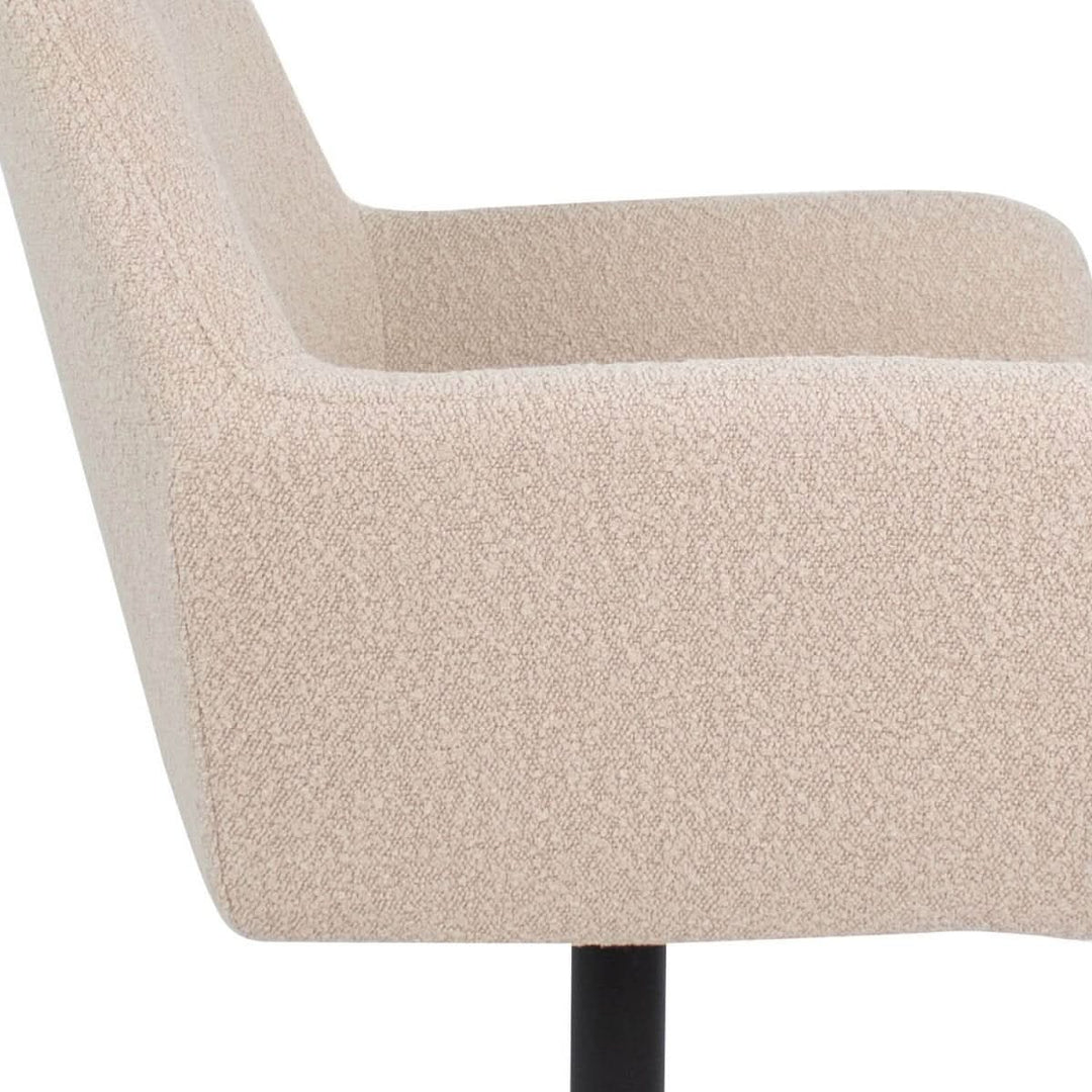 Fauteuil Pivotant Viktor Boucle Beige Avec Accoudoirs Confortables | LUMA - Designix