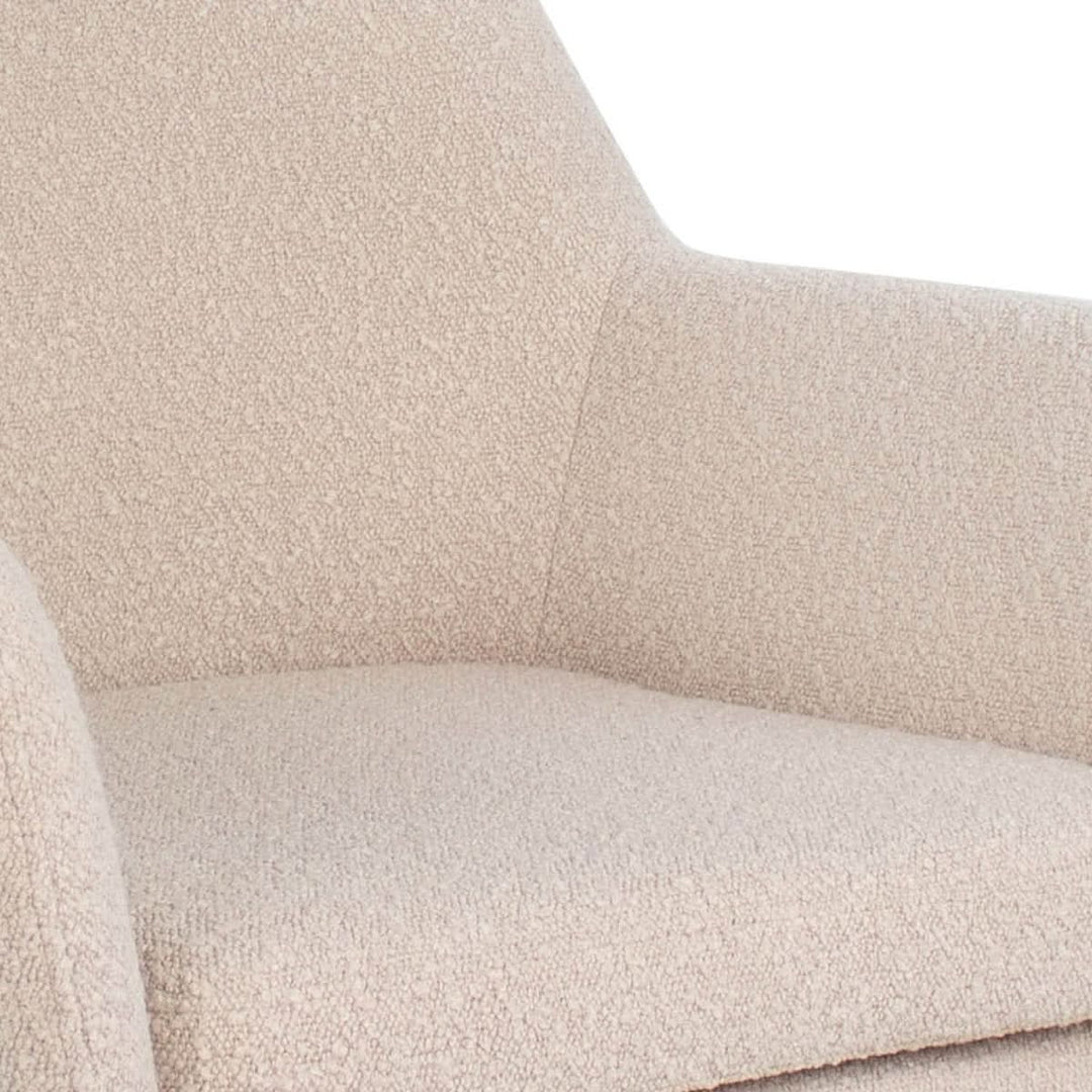 Fauteuil Pivotant Viktor Boucle Beige Avec Accoudoirs Confortables | LUMA - Designix