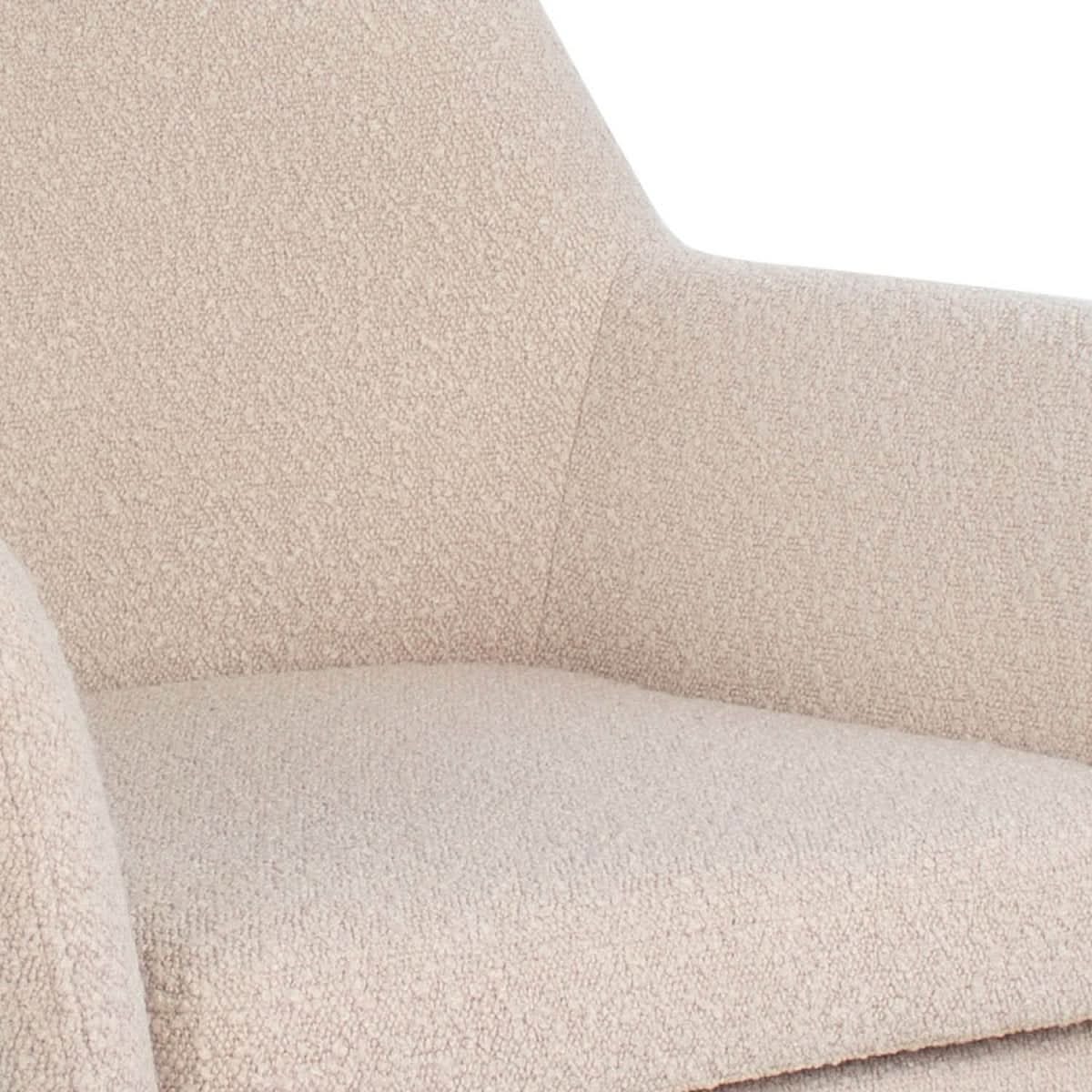 Fauteuil Pivotant Viktor Boucle Beige Avec Accoudoirs Confortables | LUMA - Designix