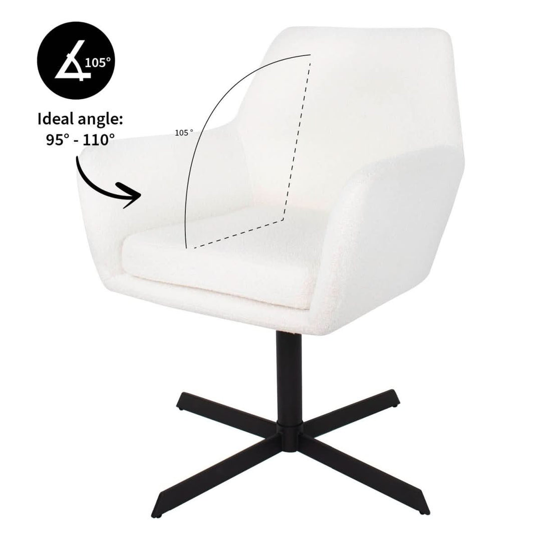 Fauteuil Pivotant Viktor Boucle Blanc Confort Rotatif Moderne | NOVA - Designix
