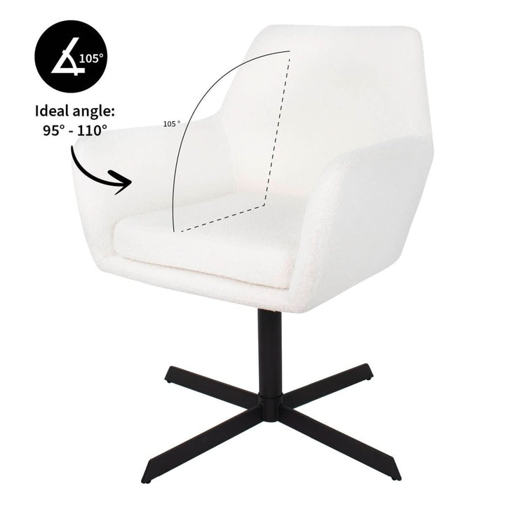 Fauteuil Pivotant Viktor Boucle Blanc Confort Rotatif Moderne | NOVA - Designix