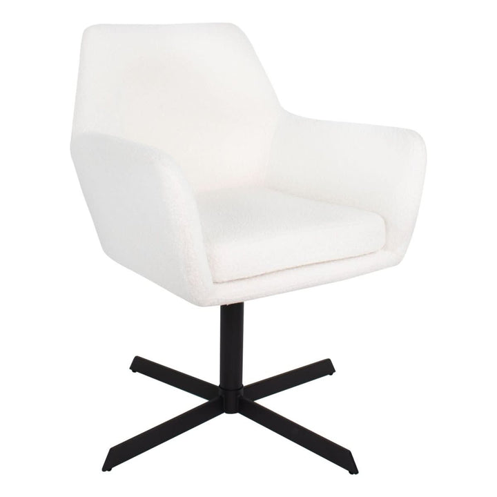 Fauteuil Pivotant Viktor Boucle Blanc Confort Rotatif Moderne | NOVA - Designix