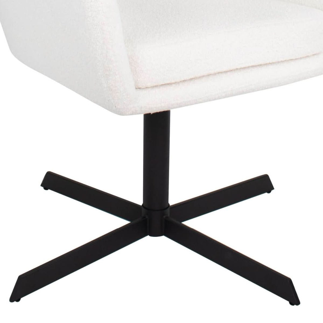 Fauteuil Pivotant Viktor Boucle Blanc Confort Rotatif Moderne | NOVA - Designix