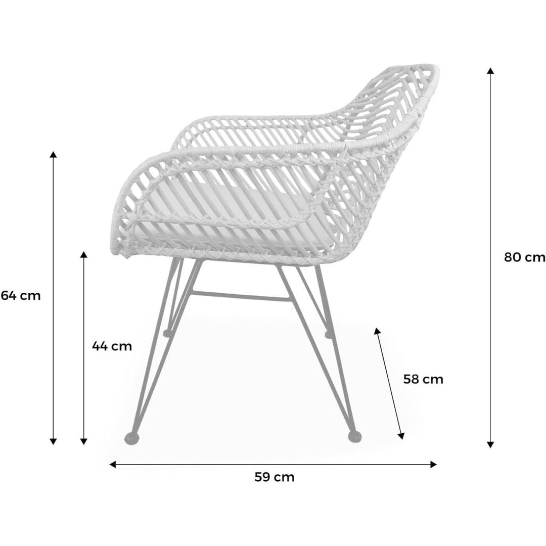 Fauteuil Rotin Métal Noir | Vif - Designix Fauteuil