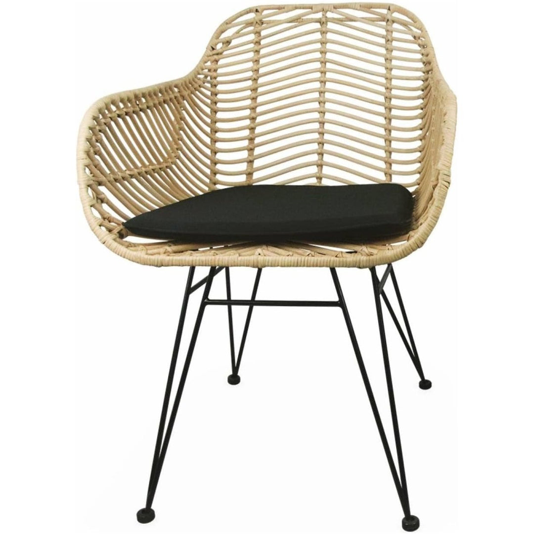 Fauteuil Rotin Métal Noir | Vif - Designix Fauteuil