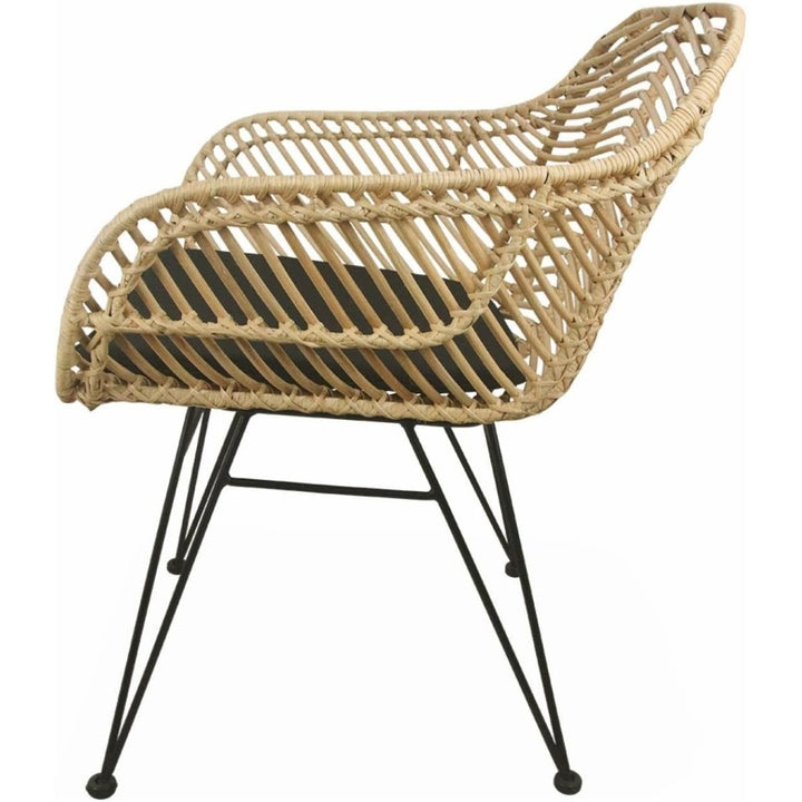 Fauteuil Rotin Métal Noir | Vif - Designix Fauteuil