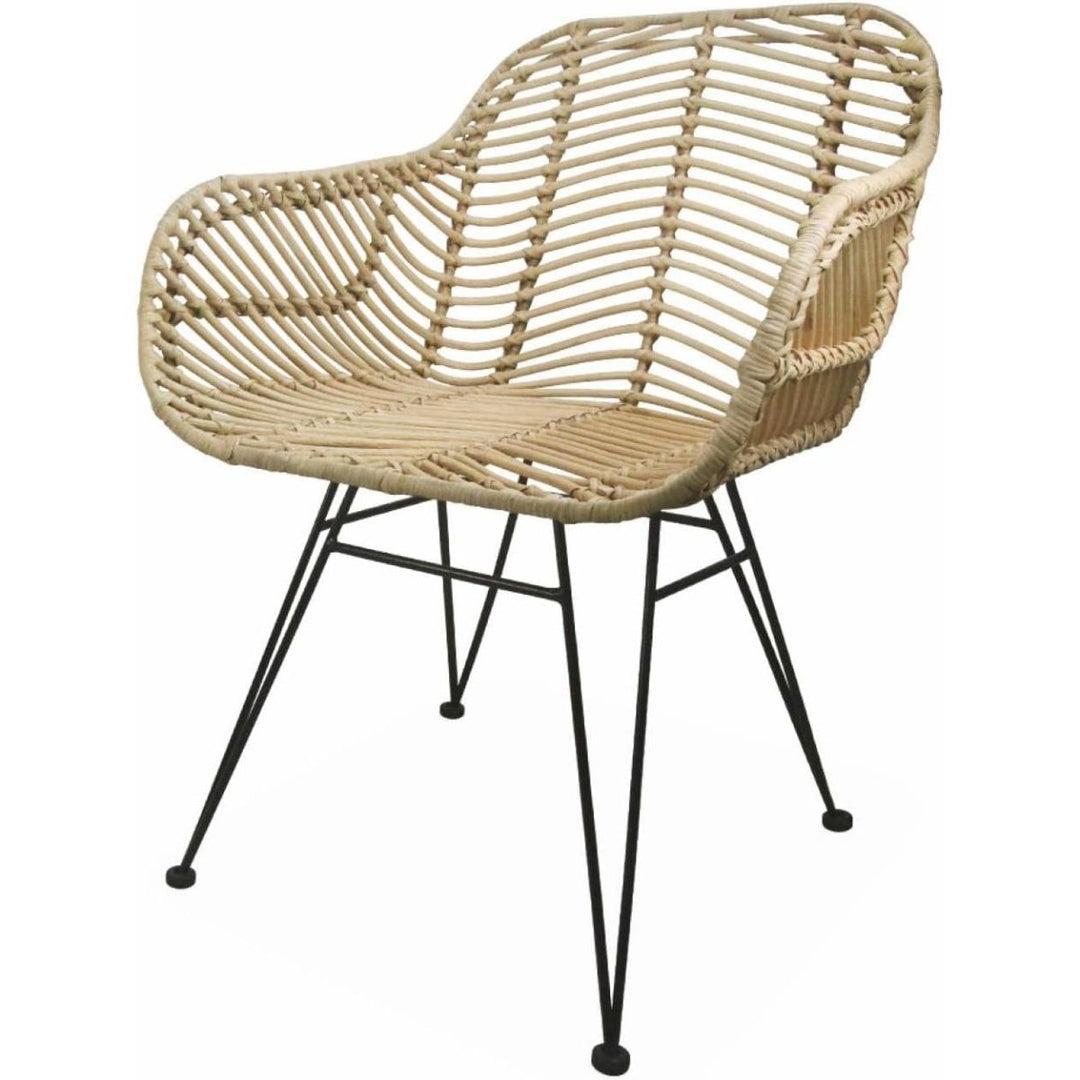 Fauteuil Rotin Métal Noir | Vif - Designix Fauteuil