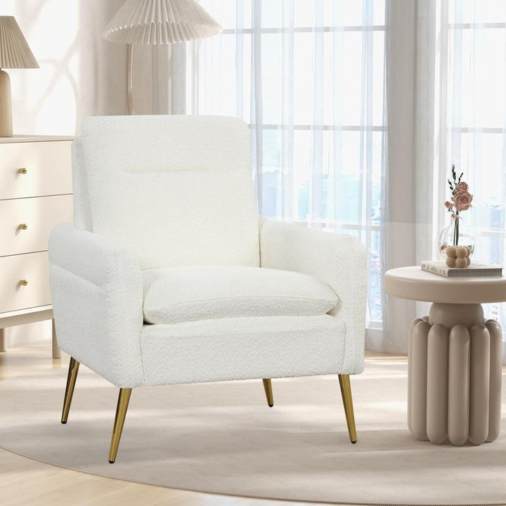 Fauteuil Salon Molleton Blanc | Vortex - Designix Fauteuil