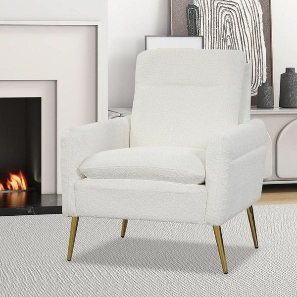 Fauteuil Salon Molleton Blanc | Vortex