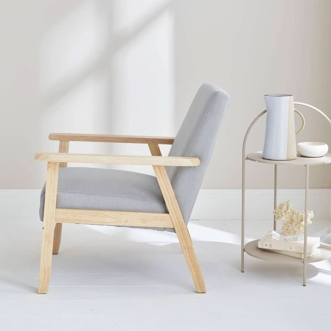 Fauteuil Scandinave Bois Gris | Éthéré