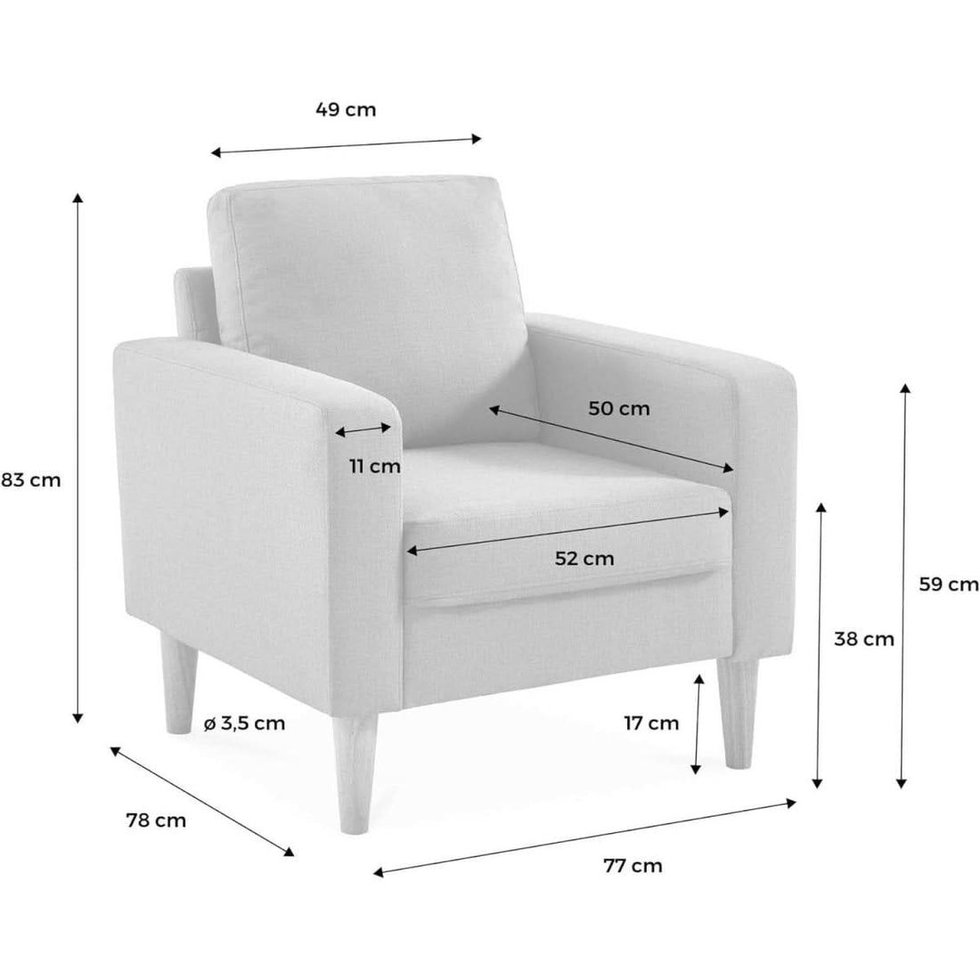 Fauteuil Scandinave Velours Vert | Icône