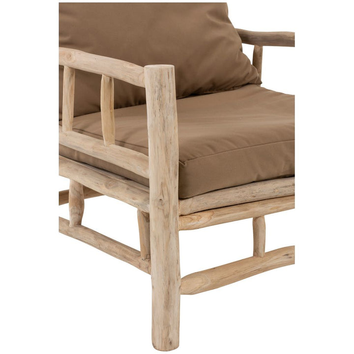 Fauteuil Teck Textile Naturel | Helo - Designix Fauteuil