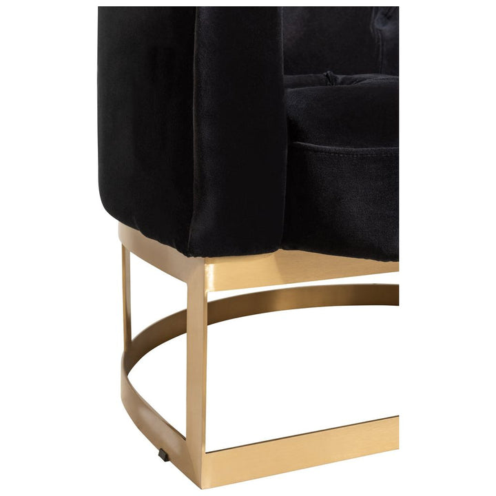 Fauteuil Velours Anthracite Or | Ovin - Designix Fauteuil