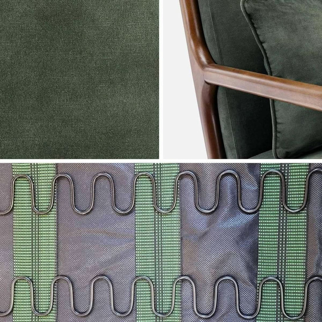 Fauteuil Velours Kaki Scandinave | Ice