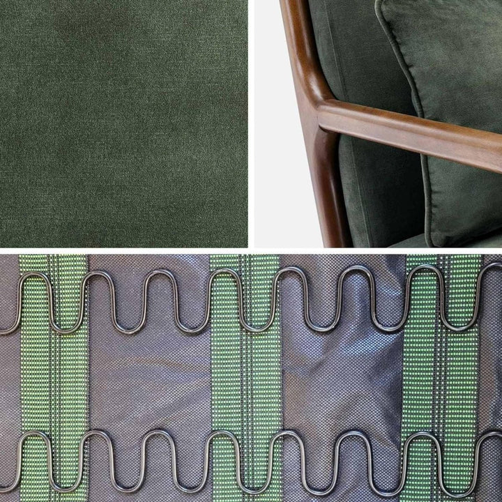 Fauteuil Velours Kaki Scandinave | Ice - Designix Fauteuil