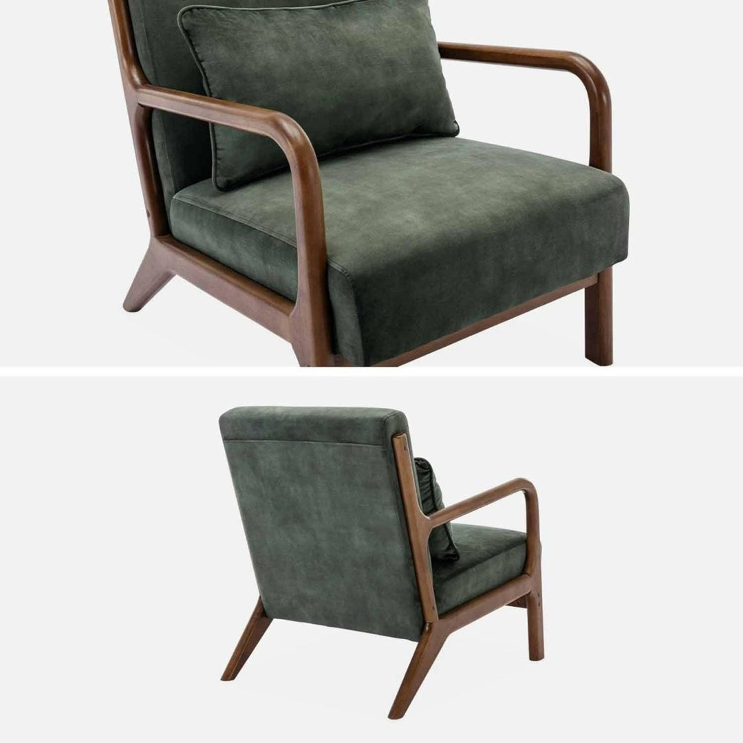 Fauteuil Velours Kaki Scandinave | Ice - Designix Fauteuil