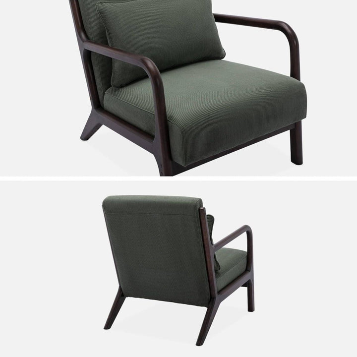 Fauteuil Velours Vert Scandinave | Plume - Designix Fauteuil