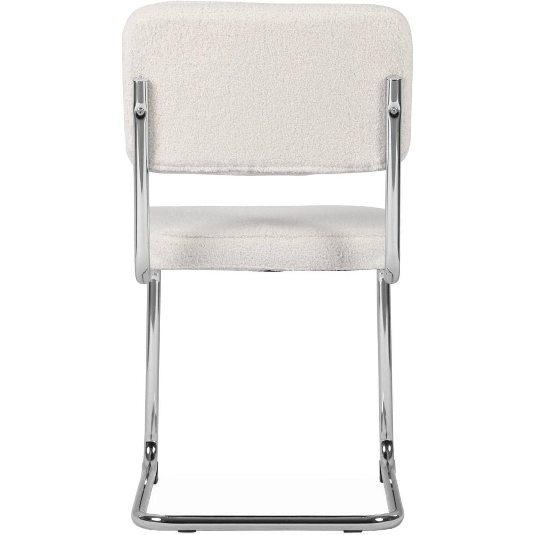 Alice'S Home - 2 Chaises Cantilever - Maja - À Bouclettes Couleur Crème 46 X 54.5 X 84.5Cm | Designix - Amazon    - https://designix.fr/